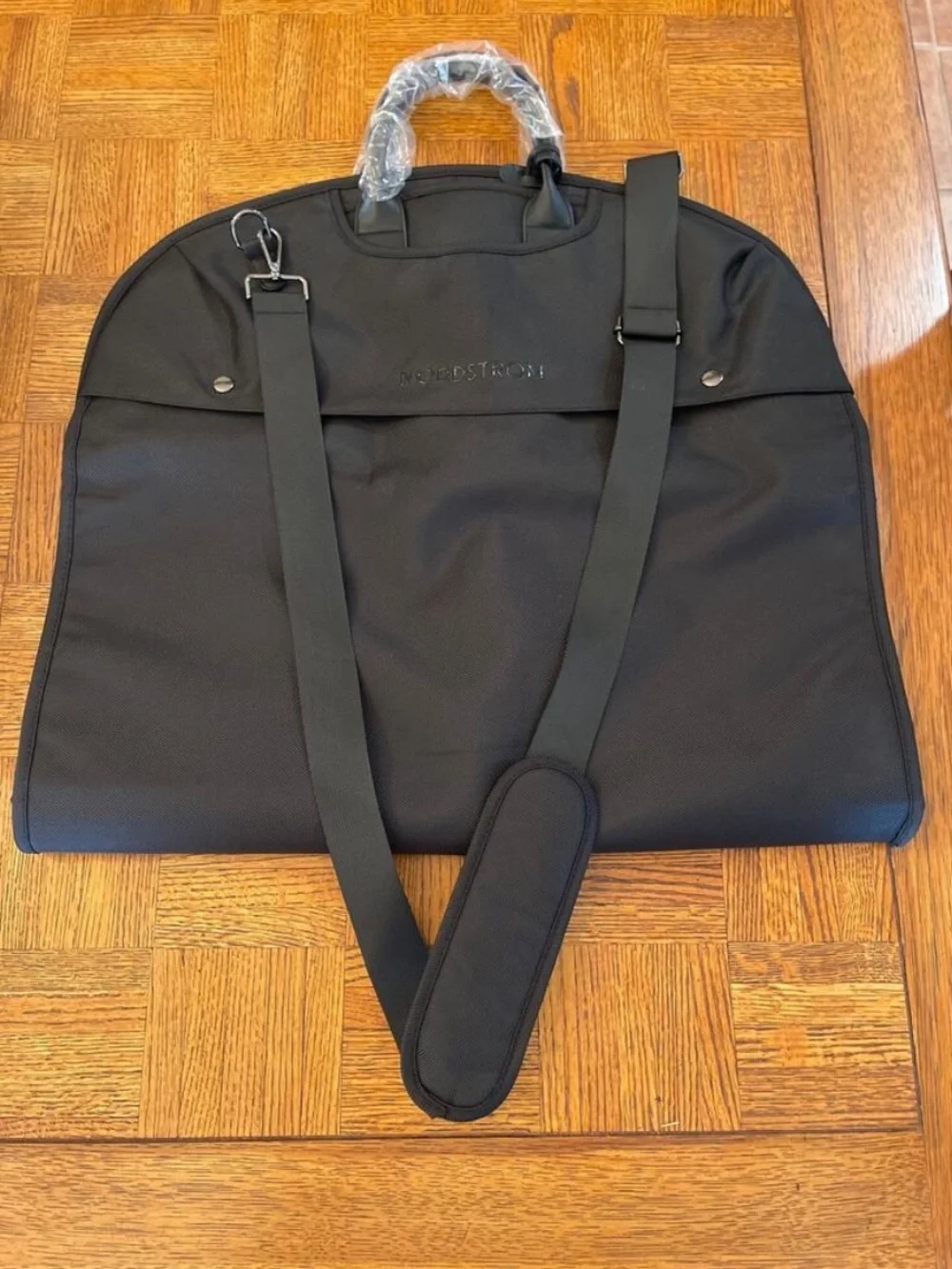 Nordstrom Black Men’s Travel Garment Bag with Shoulder Strap